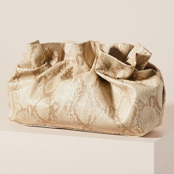 Anthropologie Handbags - Anthropologie Jory Snakeskin Clutch Crossbody